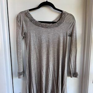 Beaded Cream Tunic Soft Cozy Size Small